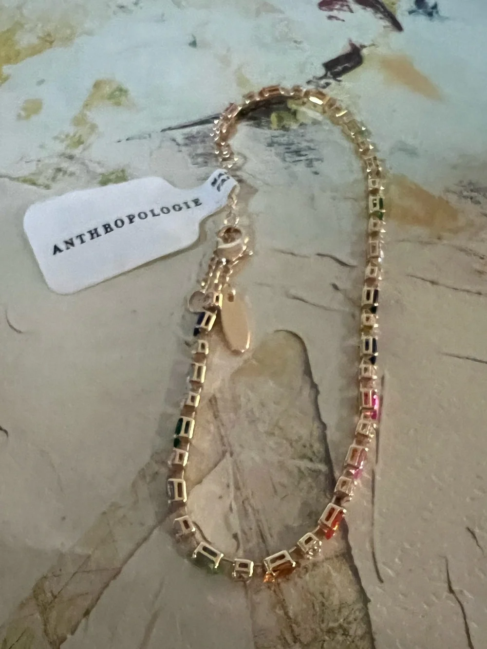 Anthropologie Colorful Crystal Tennis Bracelet - NWT